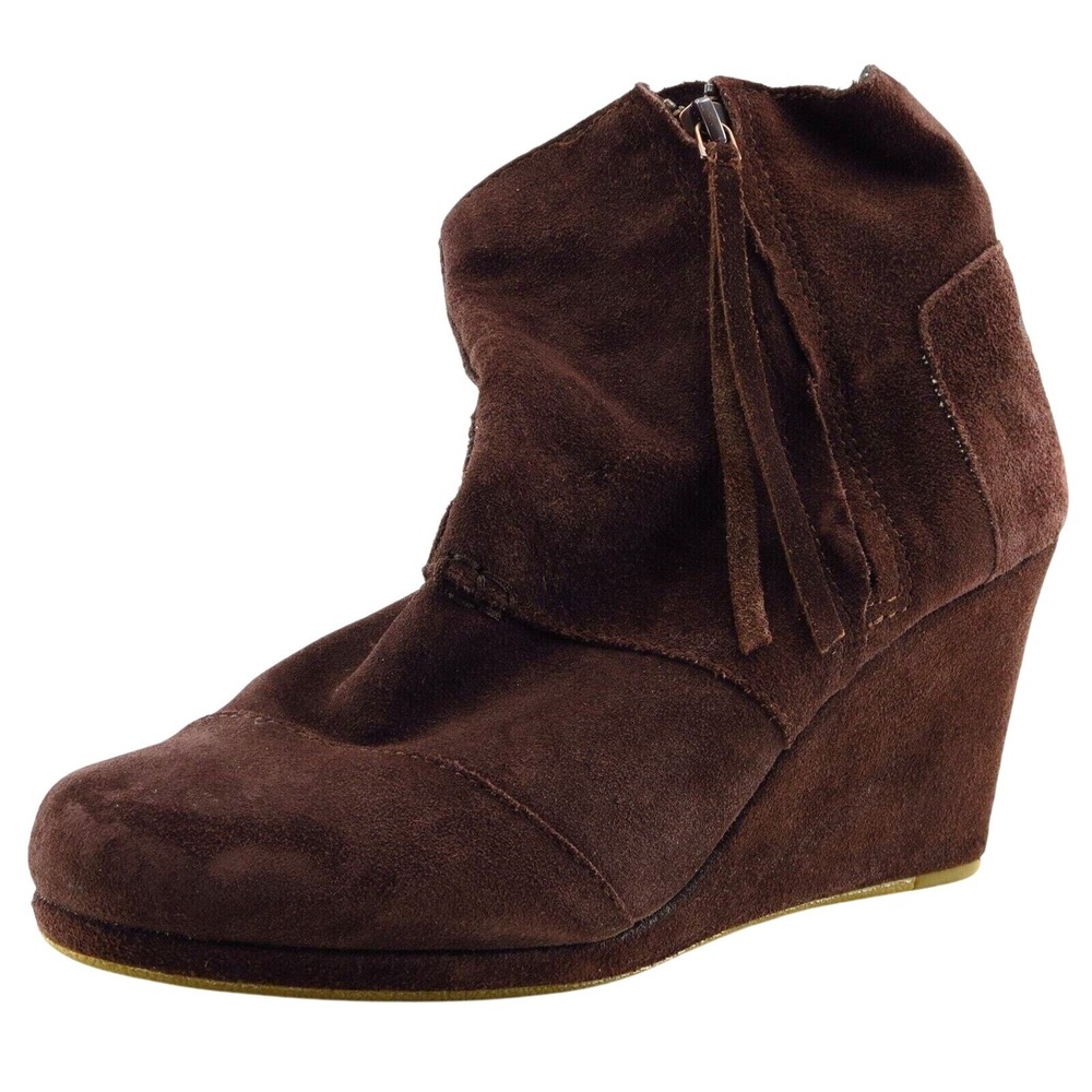Toms Size 7.5 M Purple Short Boots Synthetic‎ Zip Boots